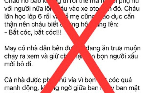 Hà Nội: Thông tin học sinh cấp 2 ở Hà Đông bị bắt cóc là sai sự thật