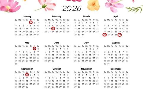 Tết Dương lịch, Tết Nguyên đán 2026 được nghỉ mấy ngày?
