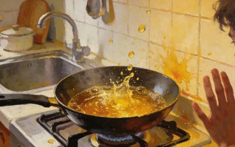 Khi nấu ăn, dầu mỡ luôn bắn tung tóe: Đây là mẹo cực hữu dụng giúp ngăn triệt để dầu mỡ bắn và làm bẩn bếp