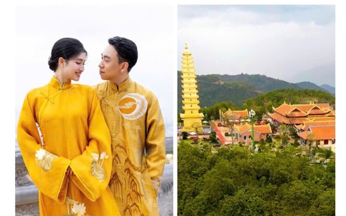 Cận cảnh ngôi chùa có bảo tháp dát vàng - Nơi doanh nhân Minh Hoàng và Á hậu Phương Nhi làm lễ Hằng thuận