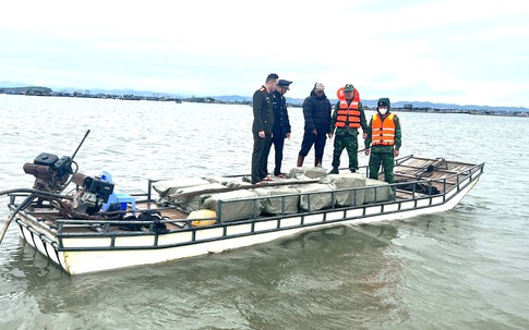 Thu giữ gần 1 tấn nầm lợn đông lạnh không nguồn gốc trên biển