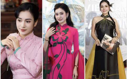 MC Thanh Mai gây chú ý với những thiết kế áo dài Tết vừa truyền thống vừa hiện đại