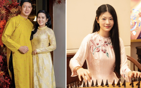 Hai ái nữ nhà Bình Minh gây chú ý khi  xúng xính áo dài cùng mẹ