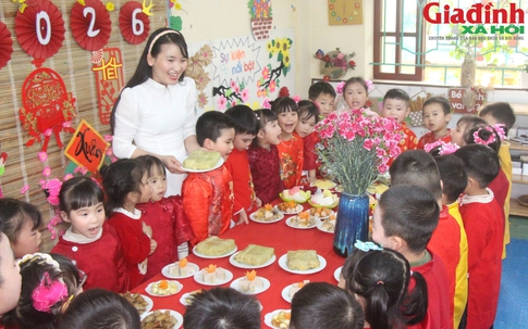 Bữa cơm 'đặc biệt' của trẻ mầm non: Giáo dục cội nguồn, trải nghiệm Tết cổ truyền
