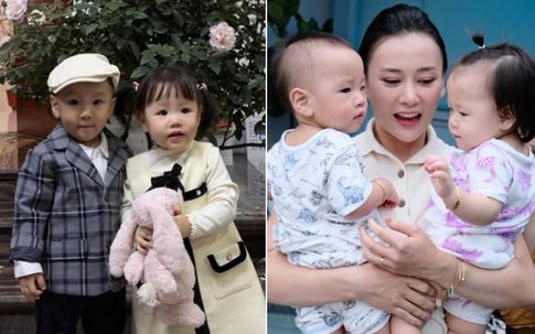 Phương Oanh đăng ảnh Tết của con, cặp song sinh 'chiếm sóng' mạng xã hội vì cực đáng yêu
