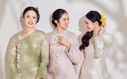 Hà Trúc Linh và 2 Á hậu diện áo dài Tết gây chú ý