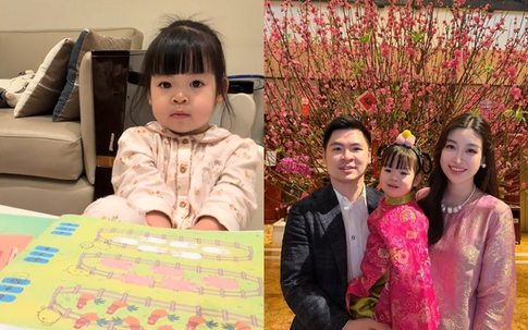 Dạy con gái học số, Hoa hậu Đỗ Mỹ Linh chia sẻ: 'Kiểu này không học Harvard được rồi'