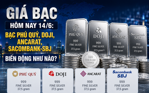 Giá bạc hôm nay 14/6: Bạc Phú Quý, Doji, Ancarat, Sacombank-SBJ biến động như nào?