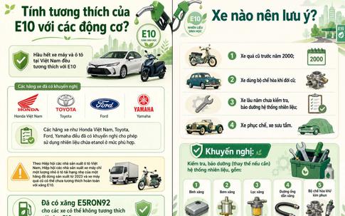Những loại xe nào cần đặc biệt lưu ý khi dùng xăng E10 theo khuyến cáo của Bộ Công thương để tốt cho động cơ?