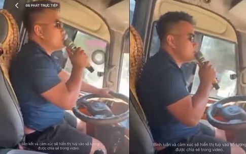 Đang chở khách, tài xế vẫn say sưa hát karaoke sau vô lăng