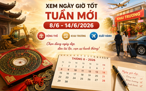 Xem ngày giờ tuần mới từ 8/6 - 14/6/2026: Ngày nào đẹp để động thổ, khai trương, xuất hành?