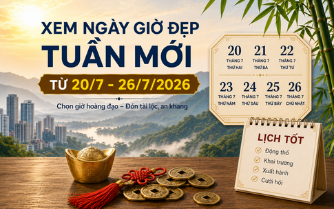 Xem ngày giờ tuần mới từ 20/7 - 26/7/2026 chọn đúng giờ đẹp để khai trương, xuất hành thuận lợi và tài lộc