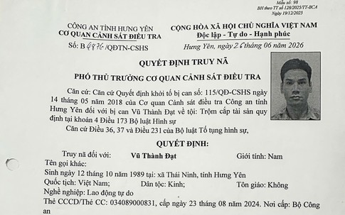 Hưng Yên: Truy nã đối tượng trộm cắp, bỏ trốn trong thời gian điều trị ở bệnh viện tâm thần