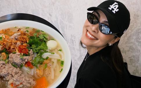 Tăng Thanh Hà làm bánh canh đãi chồng con dịp cuối tuần, có gì đặc biệt?