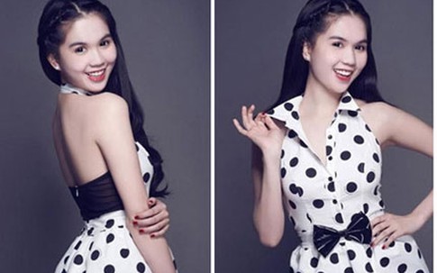 Mặc họa tiết chấm bi đẹp như Ngọc Trinh