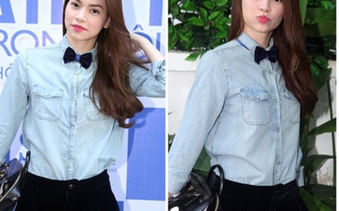 Diện sơ mi denim thanh lịch như Hà Hồ