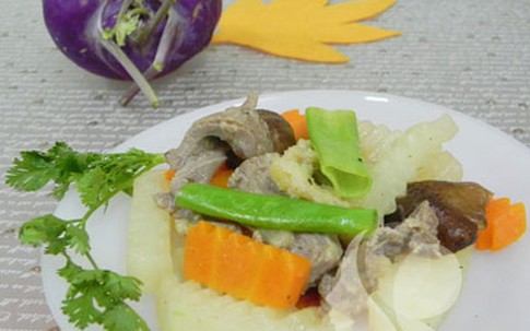 Su hào tím xào thịt bò