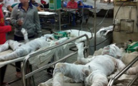 Kinh hoàng 3 mẹ con như đuốc sống vì bình gas phát nổ