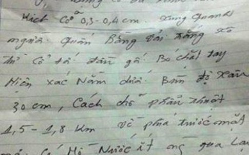 Xuất hiện bức thư lạ hiến kế tìm thi thể nạn nhân vụ Cát Tường