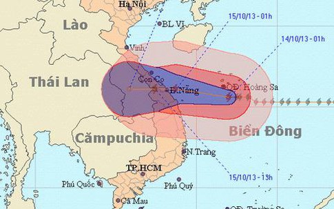 Chiều tối nay, bão giật cấp 14 từ Hà Tĩnh đến Quảng Ngãi