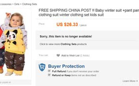 Quần áo trẻ em Trung Quốc chứa nhiều chất gây độc