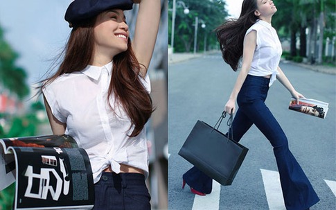 Mỹ nhân Việt trẻ trung, cá tính với sơ mi buộc vạt