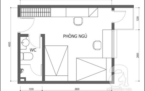 Bài trí phòng 20m² đầy màu sắc cho gia đình trẻ