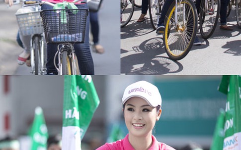 Dù đi xe đạp, kiều nữ Việt vẫn không kém phần xinh đẹp