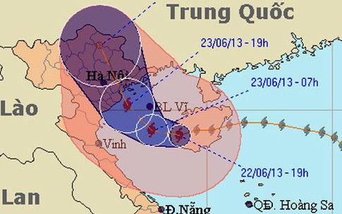 Bão số 2 suy yếu gây mưa to diện rộng