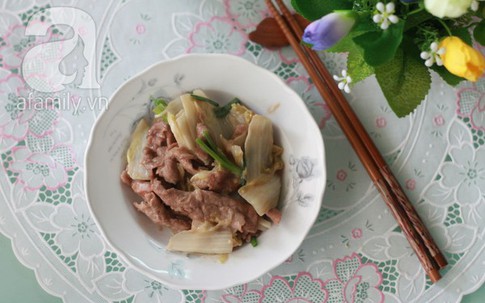 Bò xào cải thảo ngọt giòn ngon cơm