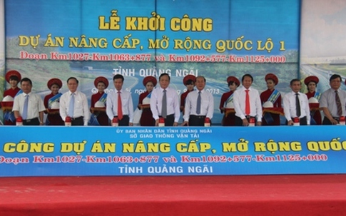 Khởi công nâng cấp, mở rộng Quốc lộ 1 đoạn qua Quảng Ngãi