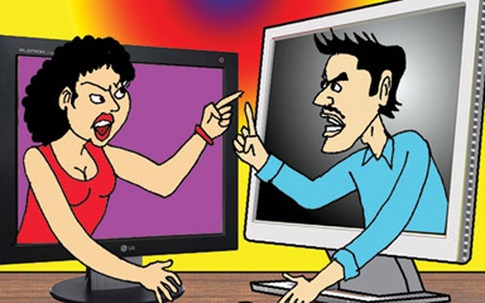 Bẽ bàng vợ chồng khẩu chiến trên Facebook