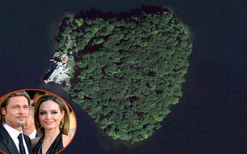 Angelina Joile mua đảo hình trái tim tặng Brad Pitt