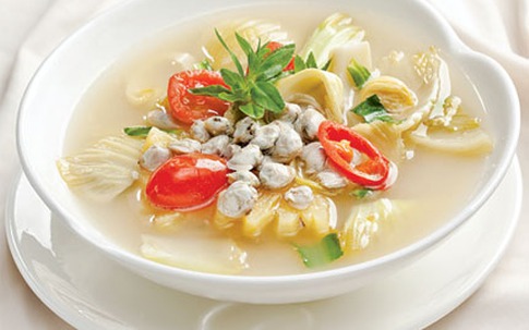 Canh hến dưa cải