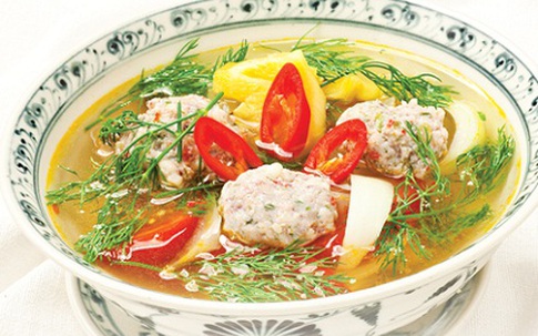 Canh chả mực thì là