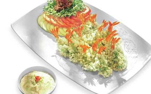 Lạ miệng tôm chiên cốm