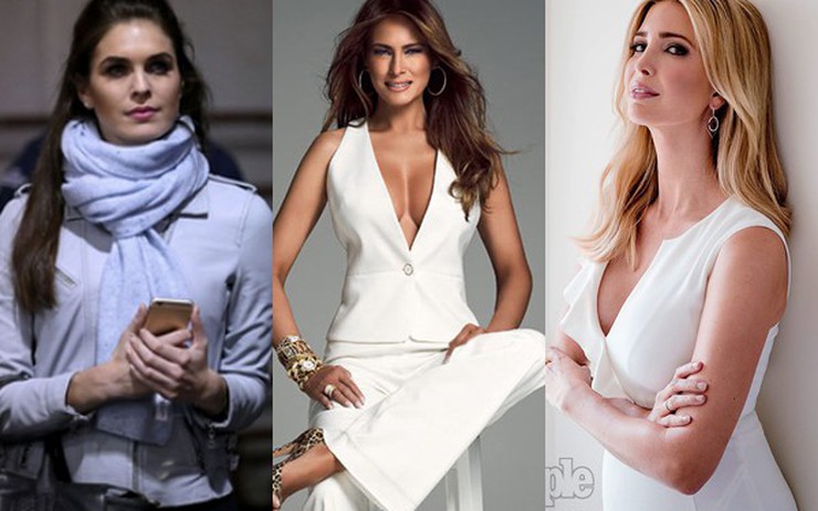 Nhan sắc 3 người phụ nữ xinh đẹp vây quanh Tổng thống Donald Trump