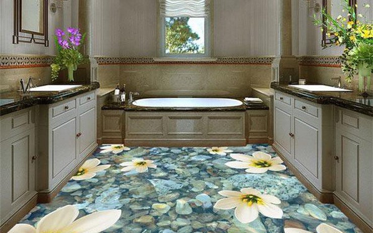 16 kiểu sàn nhà tắm 3D sống động như thật