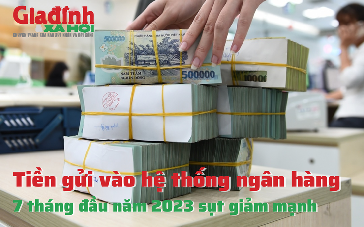Tiền gửi vào hệ thống ngân hàng 7 tháng đầu năm 2023 sụt giảm mạnh