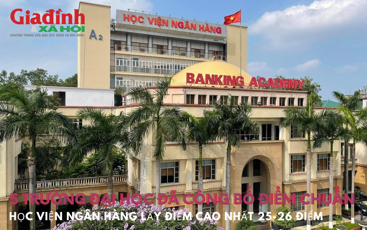 5 trường đại học đã công bố điểm chuẩn, Học viện Ngân hàng lấy điểm cao nhất 25-26 điểm