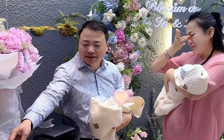 Shark Bình bí mật tổ chức tiệc đón Phương Oanh và 2 con  mới sinh về nhà
