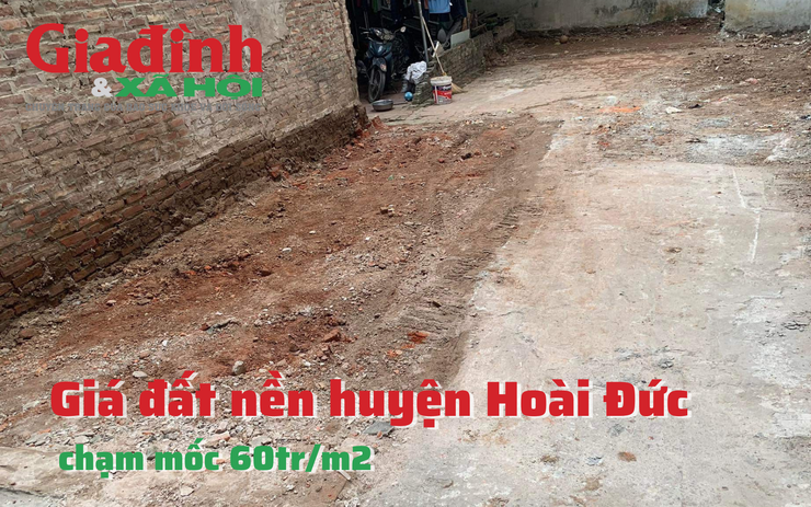 Giá đất nền huyện Hoài Đức chạm mốc 60tr/m2