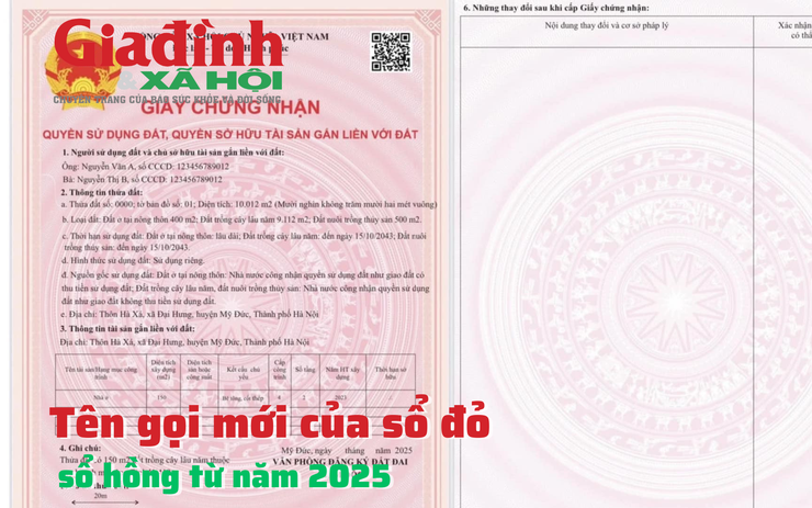 Tên gọi mới của sổ đỏ, sổ hồng từ năm 2025