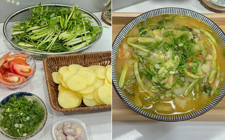 Canh khoai tây rau cần kiểu Thái Bình gây sốt trở lại