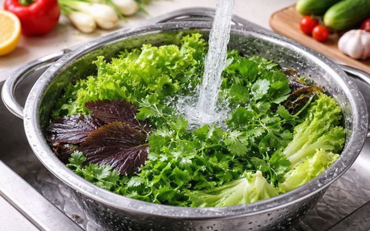 Lời khuyên cho tất cả các gia đình đang ngâm rau quả trong nước muối thay vì rửa kỹ dưới vòi nước
