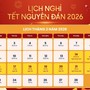 Lịch nghỉ Tết Nguyên đán Bính Ngọ 2026 sắp tới sẽ dài 9 ngày
