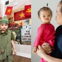 Con gái Thu Quỳnh đáng yêu trong trang phục 'em bé yêu nước'