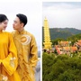 Cận cảnh ngôi chùa có bảo tháp dát vàng - Nơi doanh nhân Minh Hoàng và Á hậu Phương Nhi làm lễ Hằng thuận