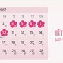 Chi tiết 22 ngày nghỉ lễ, Tết trong năm 2027: Tết Nguyên đán Đinh Mùi chính thức nghỉ từ ngày nào?
