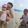 Con gái H'Hen Niê gây sốt với những biểu cảm đáng yêu khi lần đầu đi biển
